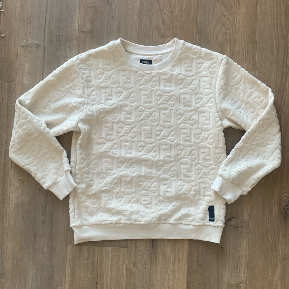 Fendi || Logo Cotton Terry Crewneck